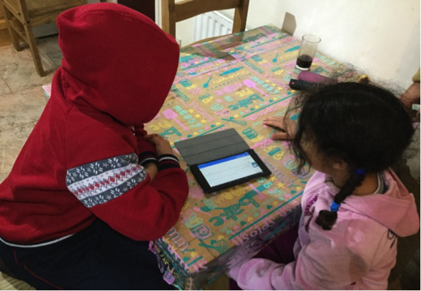 child survivors of domestic abuse using their WaveLength tablet computer
